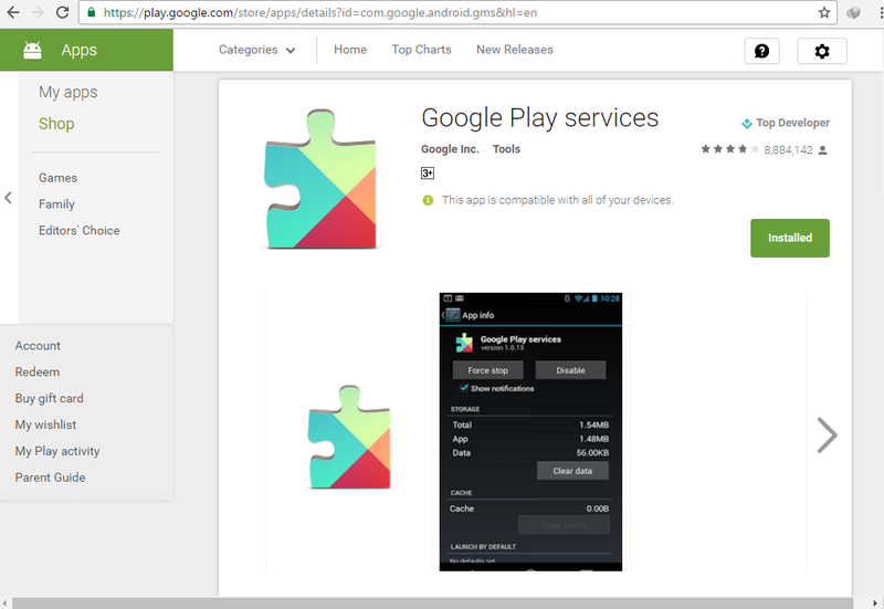 Como descargar servicios Google Play